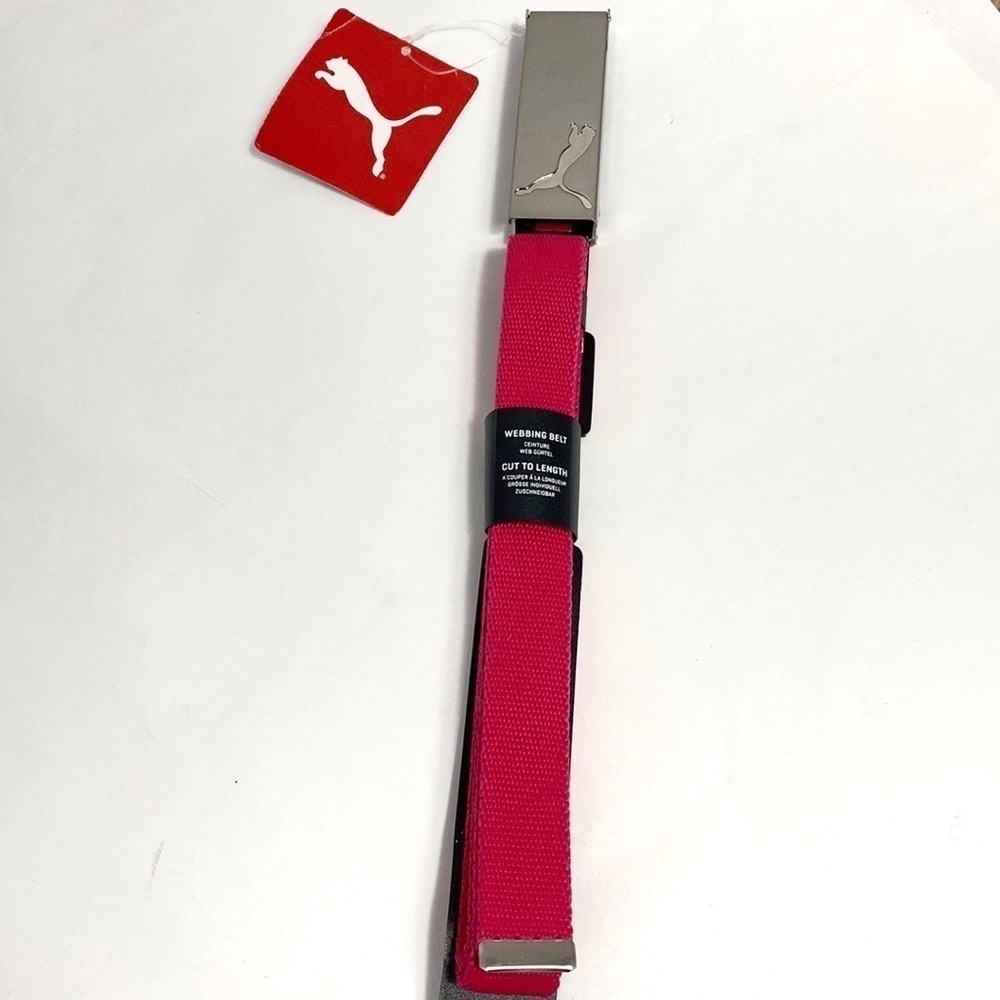 Puma pink cut to length webbing belt NWT